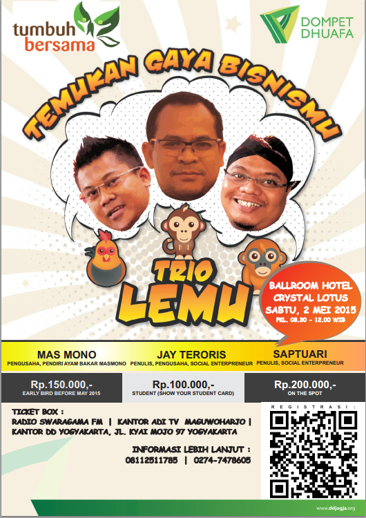 Talkshow Temukan Gaya Bisnismu bersama Trio Lemu #Jogja