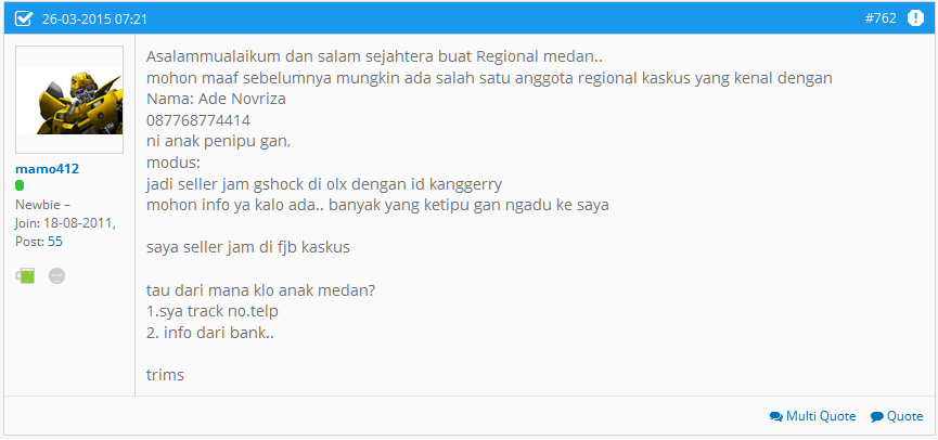 Mau belanja FJB/online? Cek dulu si &quot;1 PENIPU 1000 WAJAH&quot; asal Medan ini, WASPADALAH!