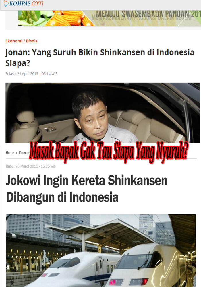 Jonan Tak Tahu Siapa Yang Suruh Bangun Shinkansen, Apa Mesti Gue Yang Harus Jawab?