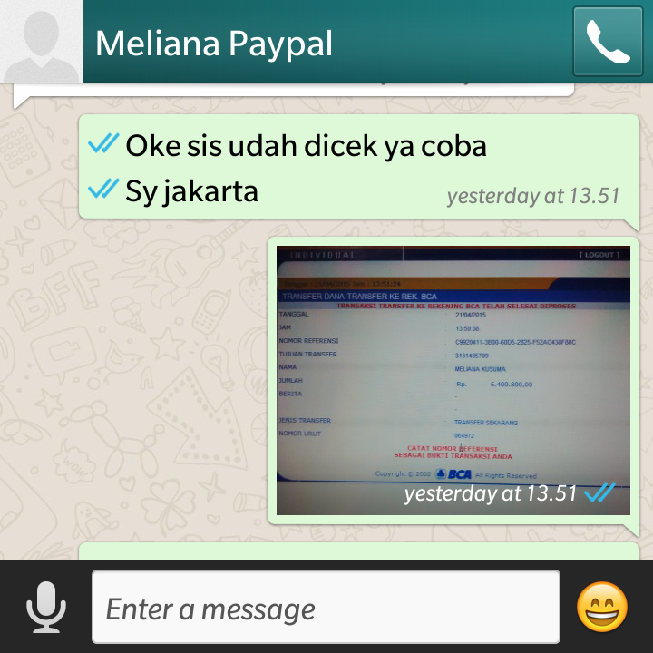 SURAT TERBUKA id kaskus simantorlir - PENIPUAN BCA 3131485709 MELIANA KUSUMA