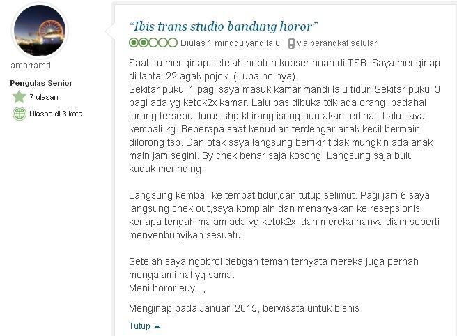 Wajib dicoba hotel Ibis Trans Studio Bandung Lt 22... (2+2 = 4 kan angka mistis)