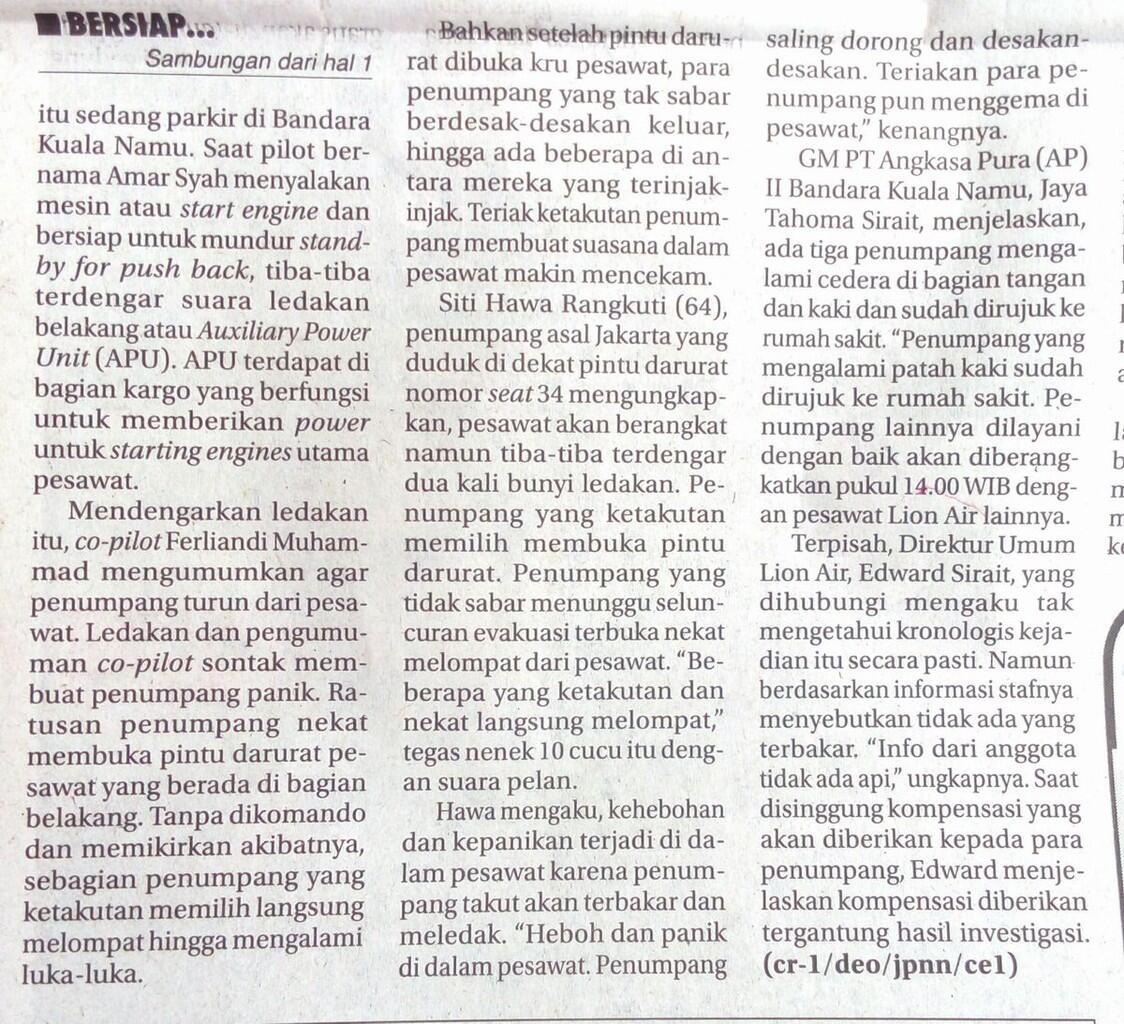 &#91;Lion Air Engine Fail&#93; Berita ini sudah ada yang post belum ya ?