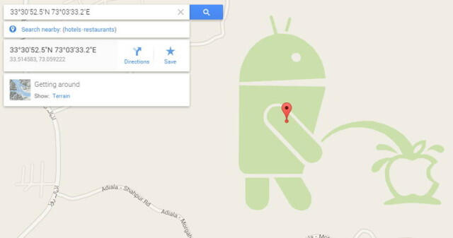 Maskot Android Kencingi Logo Apple Nongol di Google Maps