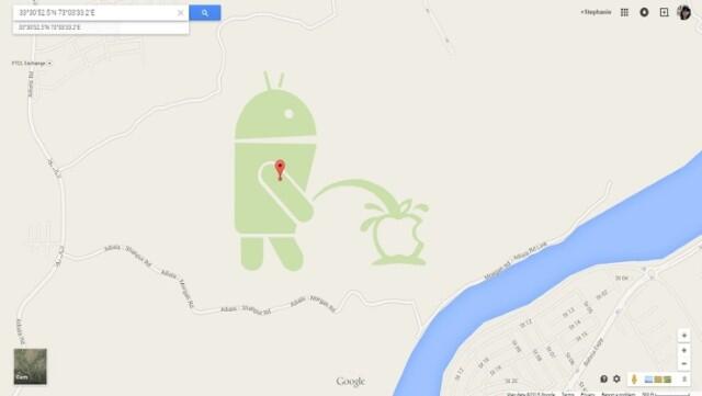 Maskot Android Kencingi Logo Apple Nongol di Google Maps