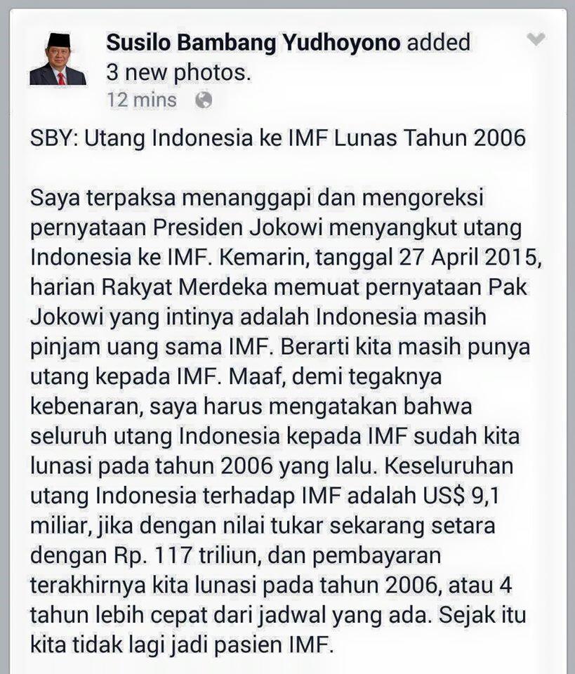 SBY: Utang Ke IMF Lunas 2006