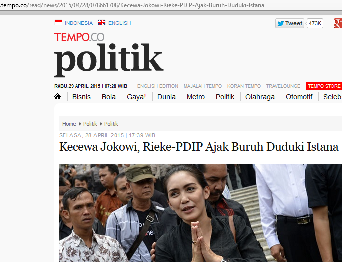 &#91;Calon di Delete Momod&#93; Kecewa Jokowi, Rieke-PDIP Ajak Buruh Duduki Istana