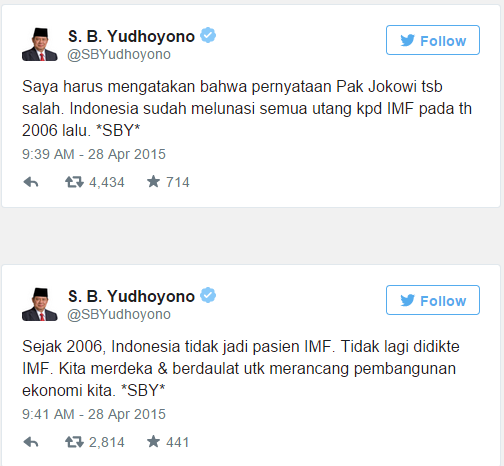 SBY dan Jokowi Ribut Gara - Gara Utang?