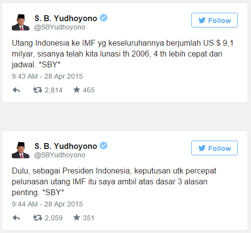 SBY dan Jokowi Ribut Gara - Gara Utang?