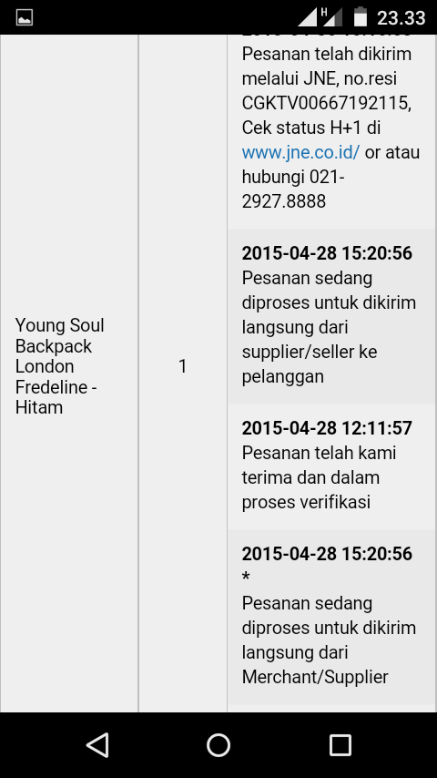ane dah terima gan, tas termurah hanya 16 rupiah