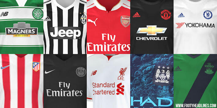 Inilah Jersey Baru Tim-tim Sepakbola Musim 2015/2016