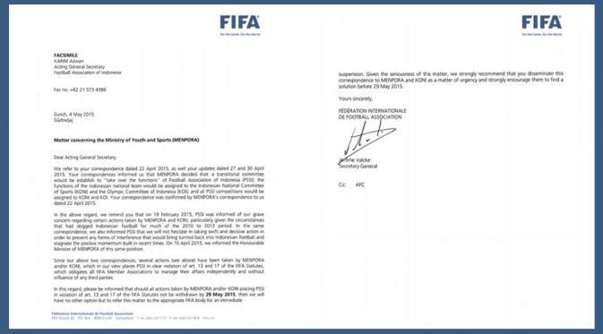 FIFA Bakal Sanksi Indonesia