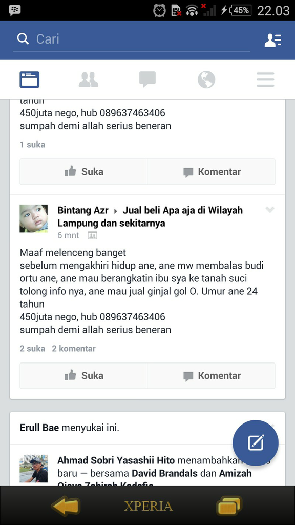 gan seriusan nih di fb ada yg mau jualan ginjal..