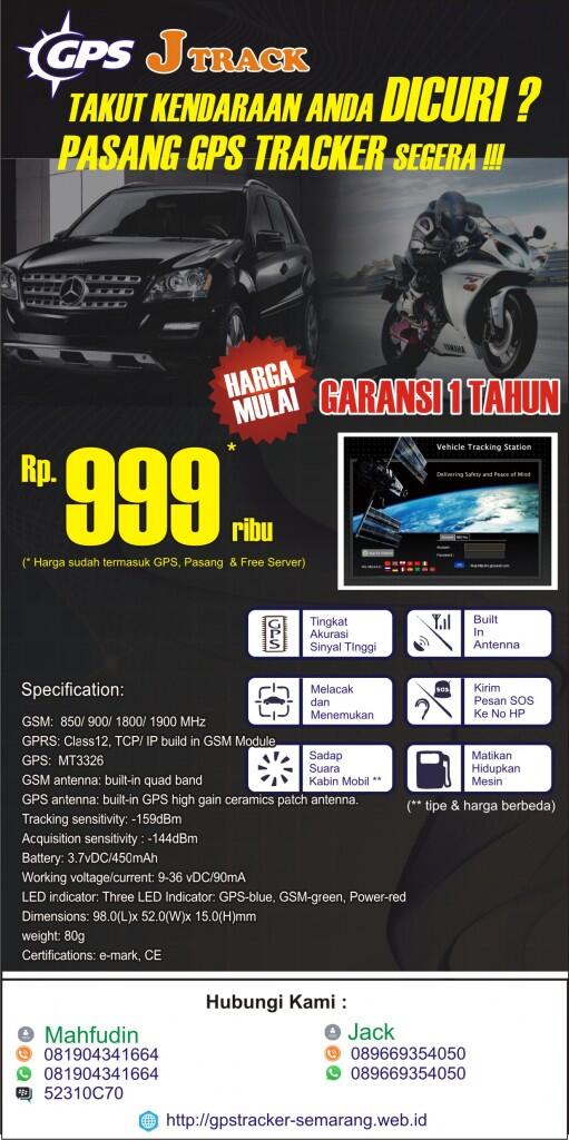Jual GPS Tracker Pelacak Mobil, Rental , Motor, Bis ,Truk dll Area Semarang