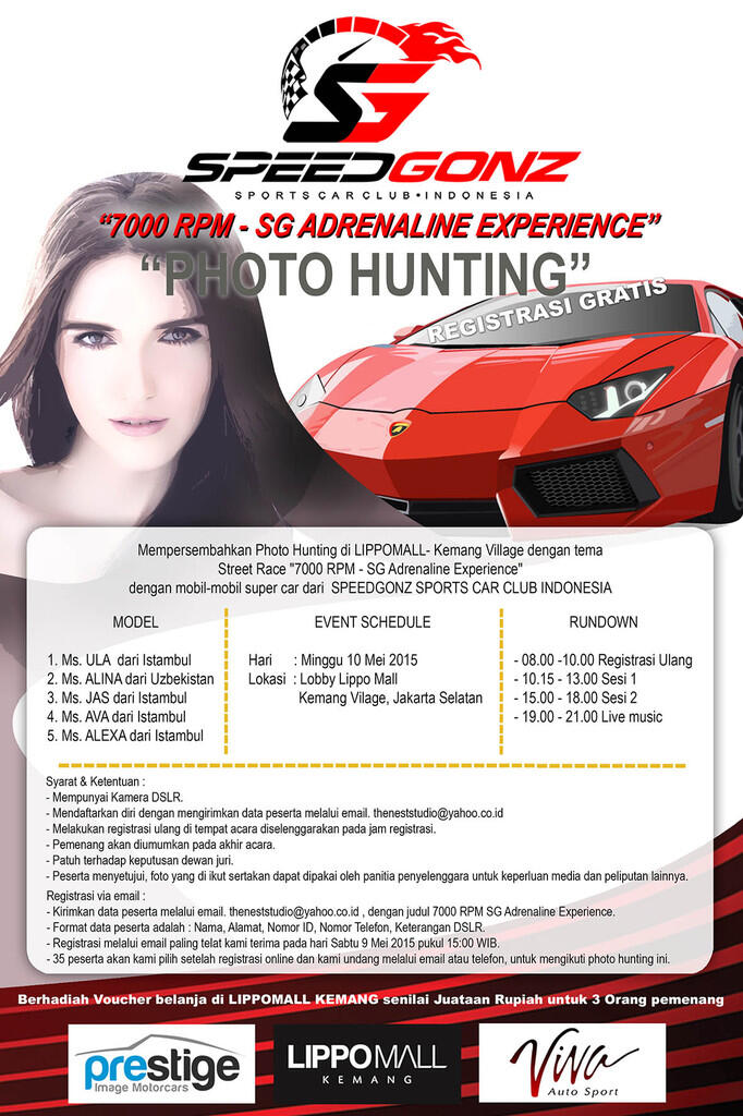 Lomba Foto Sports Car dan Model di Lippo Mall Kemang 10 May'15 (free Register)