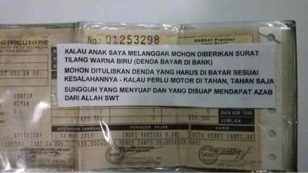 Pesan dari ayah buat Pak pol**i lalulintas