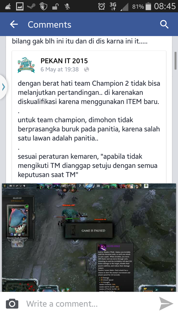 &#91;NGAKAK!!&#93; Kelakuan Tournament Organizer Dota 2 di Tuban