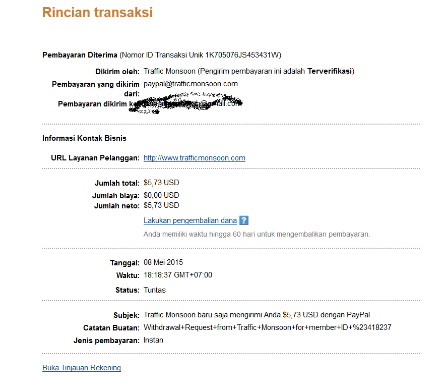 PTC TrafficMonsoon: Ane Bayar Langsung 50% komisi agan tanpa nunggu PO