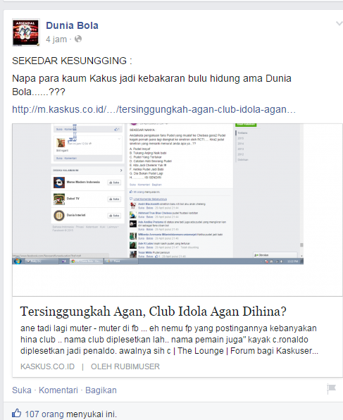 Tersinggungkah Agan, Club Idola Agan Dihina?