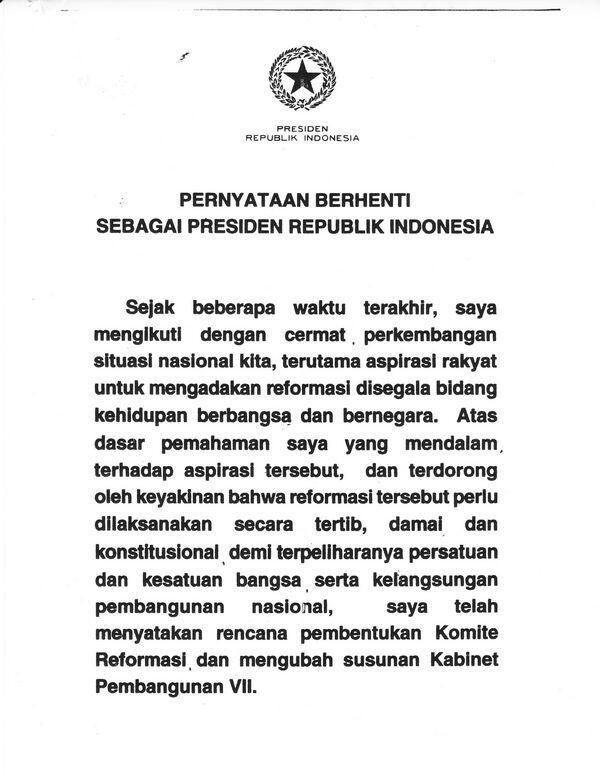 &#91;Sejarah&#93; Mengenang apa yg terjadi dengan 21 Mei 1998