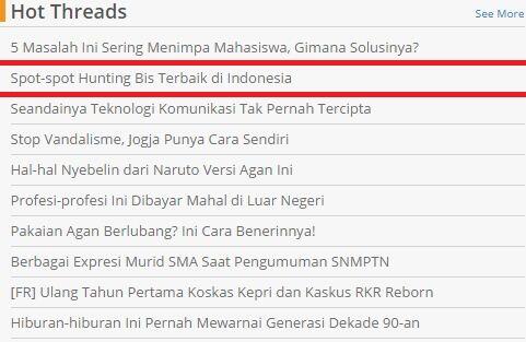 7 Spot Hunting Bis Terbaik di Indonesia