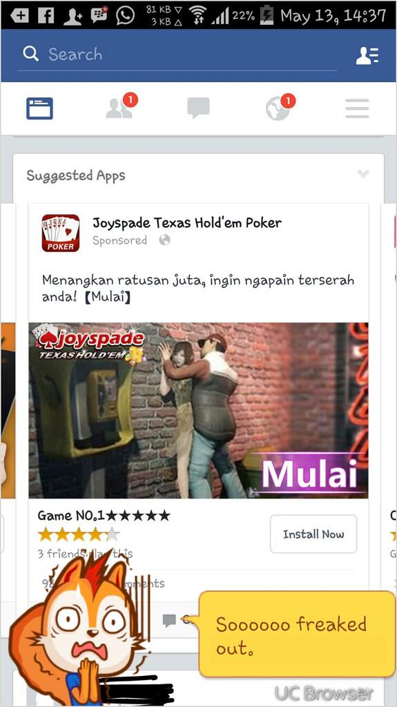 &#91;EDAN&#93; Iklan salah satu game poker Android di FB