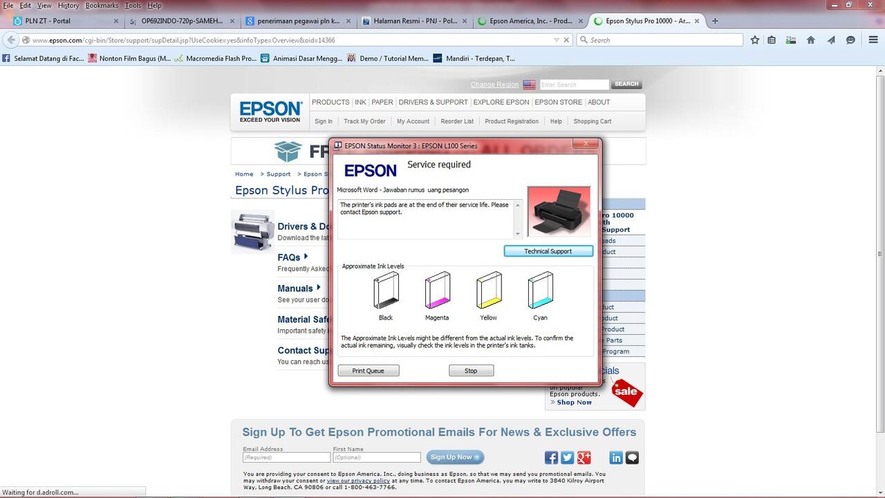 Tanya Tentang Problem Printer Epson L100