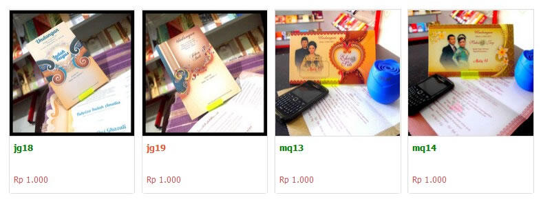 Jual cetak undangan pernikahan murah harga mulai Rp. 750 