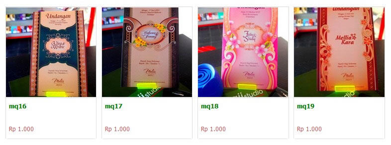 Jual cetak undangan pernikahan murah harga mulai Rp. 750 