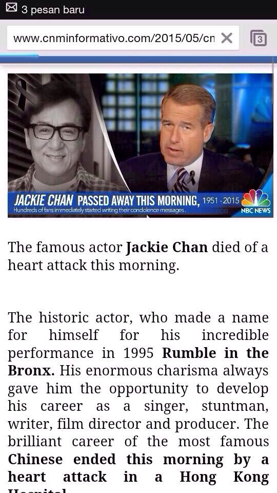 jackie chan Meninggal