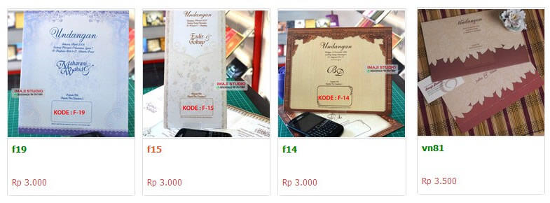 Jual cetak undangan pernikahan murah harga mulai Rp. 750 