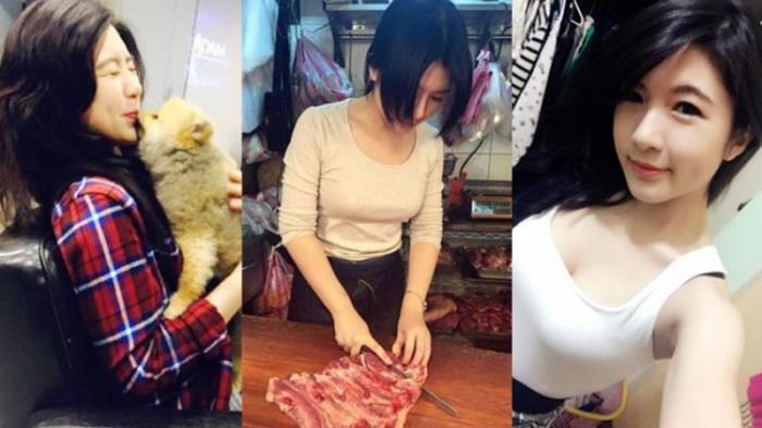 Banyak yang Terpesona Kecantikan Si Tukang Daging Cantik Ini
