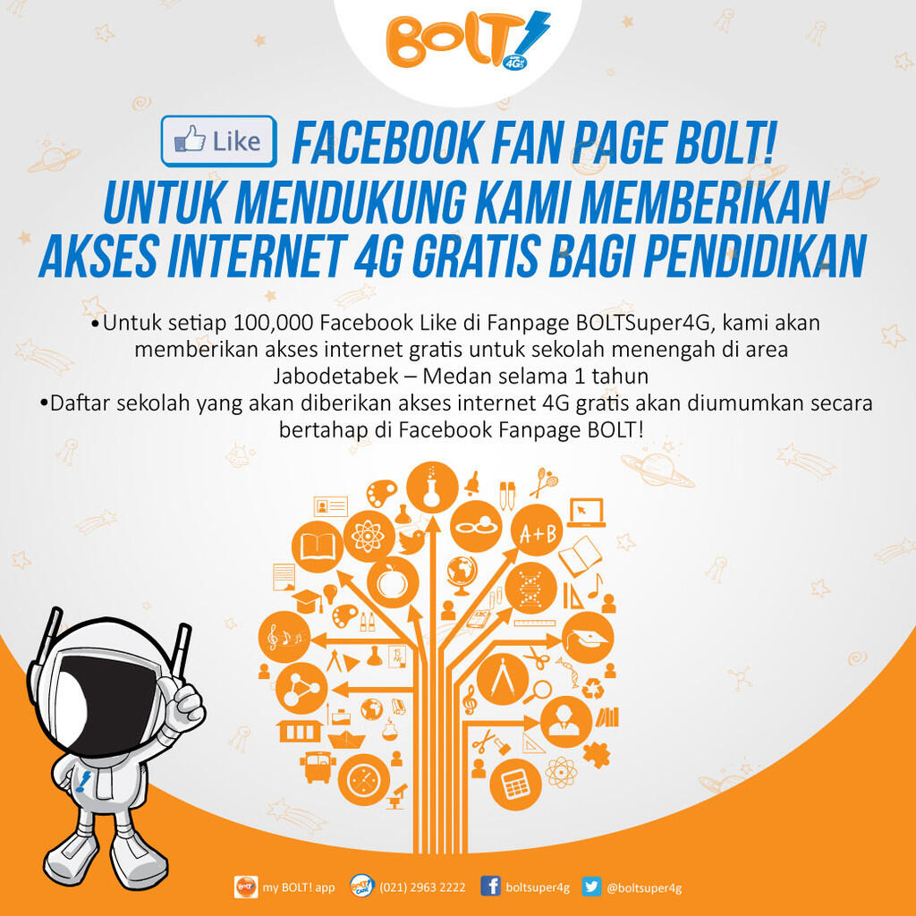 BOLT mau kasih internet gratis nih gan