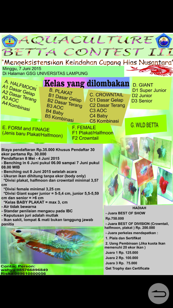 Aquaculture Betta Contest III, University of Lampung