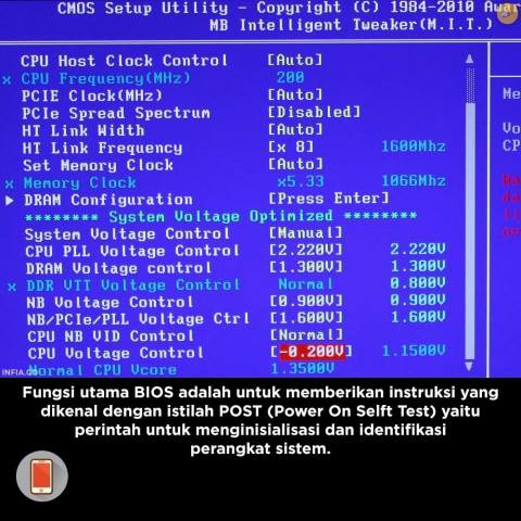 Ciri ciri bios yang rusak