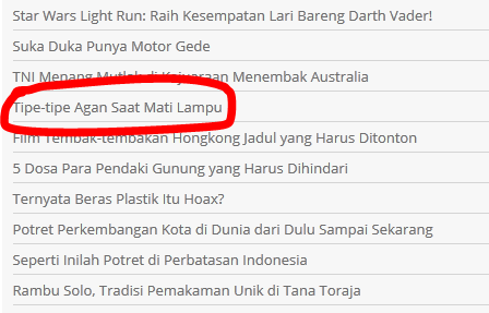 Tipe-tipe Orang Waktu Mati Lampu