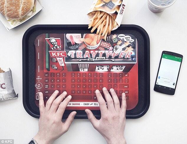 Inovasi terbaru, KFC hadirkan Keyboard di nampan.