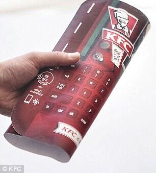 Inovasi terbaru, KFC hadirkan Keyboard di nampan.