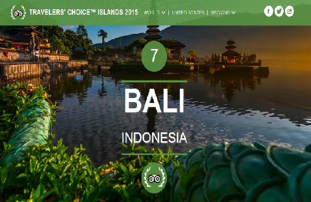 Penghargaan ini pernah diterima pulau BALI gan!!!