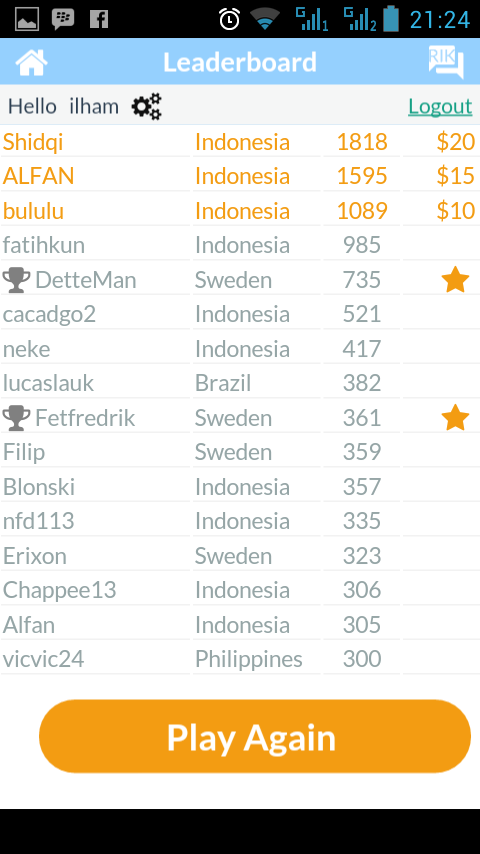 KOMPETISI INTERNASIONAL GAME ANDROID ONLINE DI DOMINASI GAMERS INDONESIA