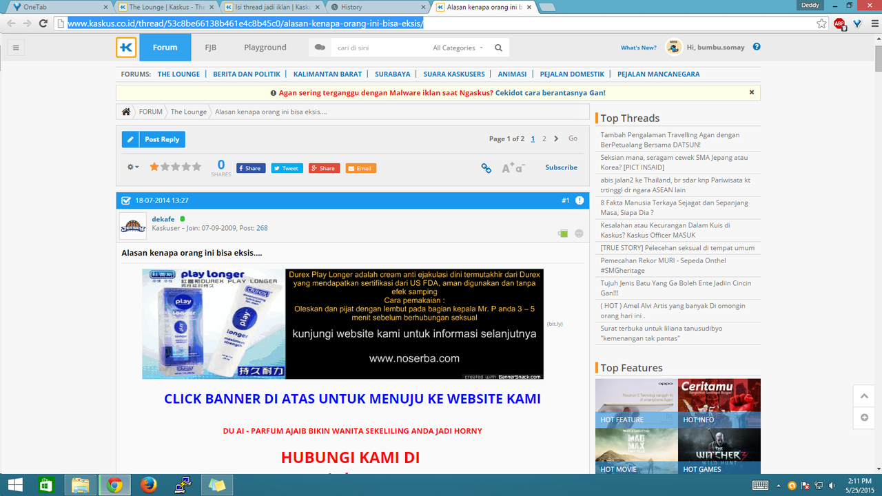 &#91;Lho eh lho eh&#93; Isi thread jadi iklan
