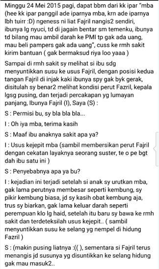 Bantuan Dana utk Adik Fajril - Bayi 6 bulan dengan penyakit usus terjepit