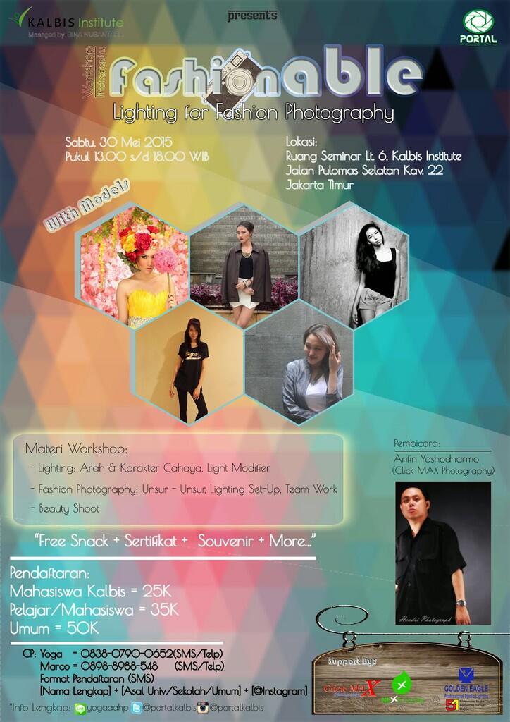 WS FASHIONABLE : Lighting for Fashion Photography, Jakarta, Sabtu, 30 Mei 2015