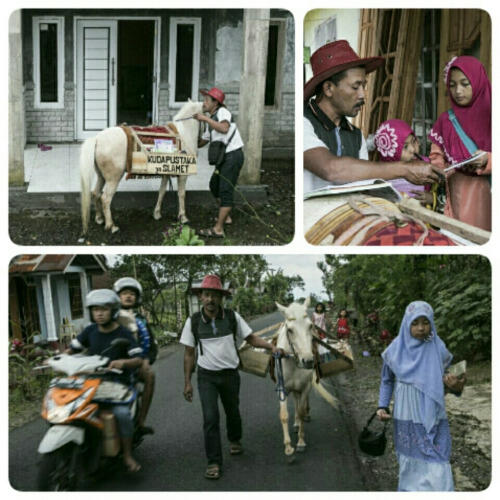 #TrenSosial : `Kuda Pustaka`, Perpustakaan Keliling Ridwan Sururi yang Mendunia