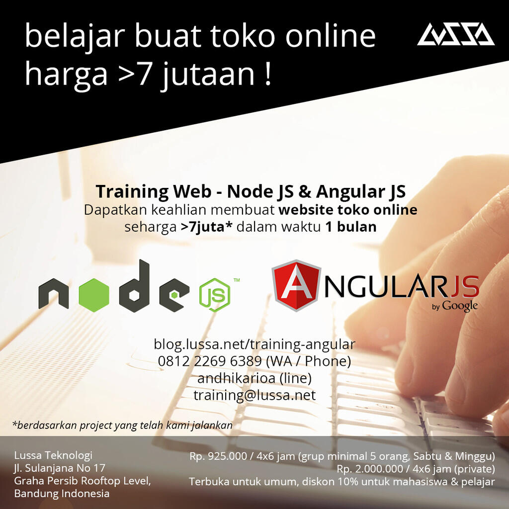 &#91;Training Intensif&#93; Teknologi Web Terbaru - Node JS + MongoDB