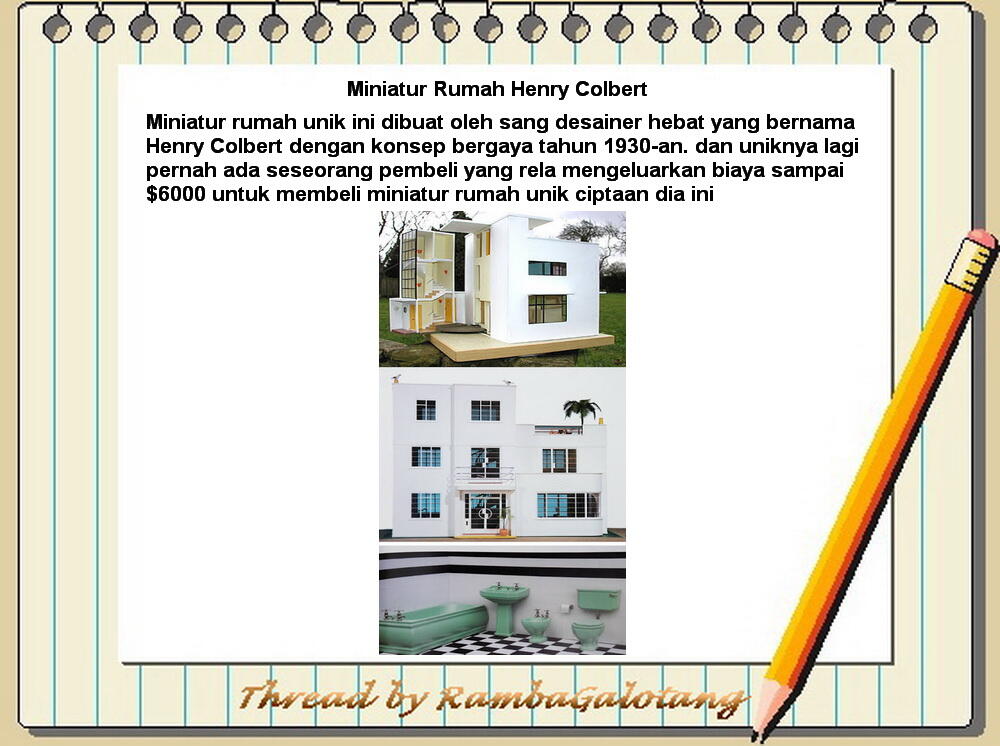 Miniatur Rumah Unik dan Keren