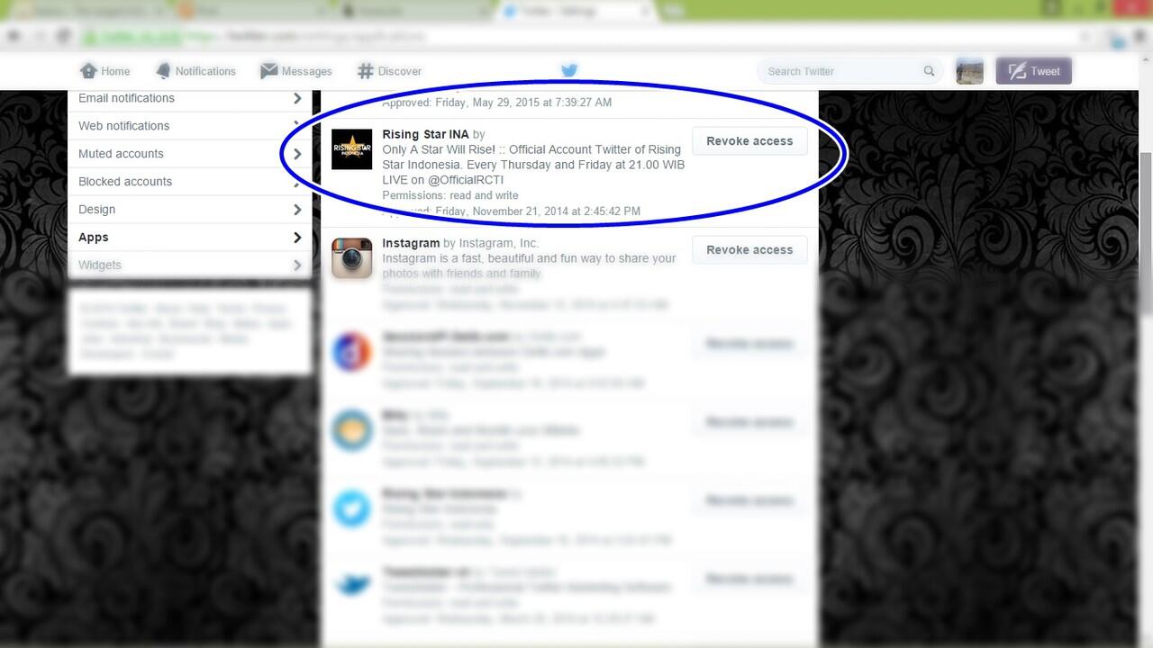 pernah install Rising Star Indonesia? kuat dugaan twittermu sudah disalahgunakan