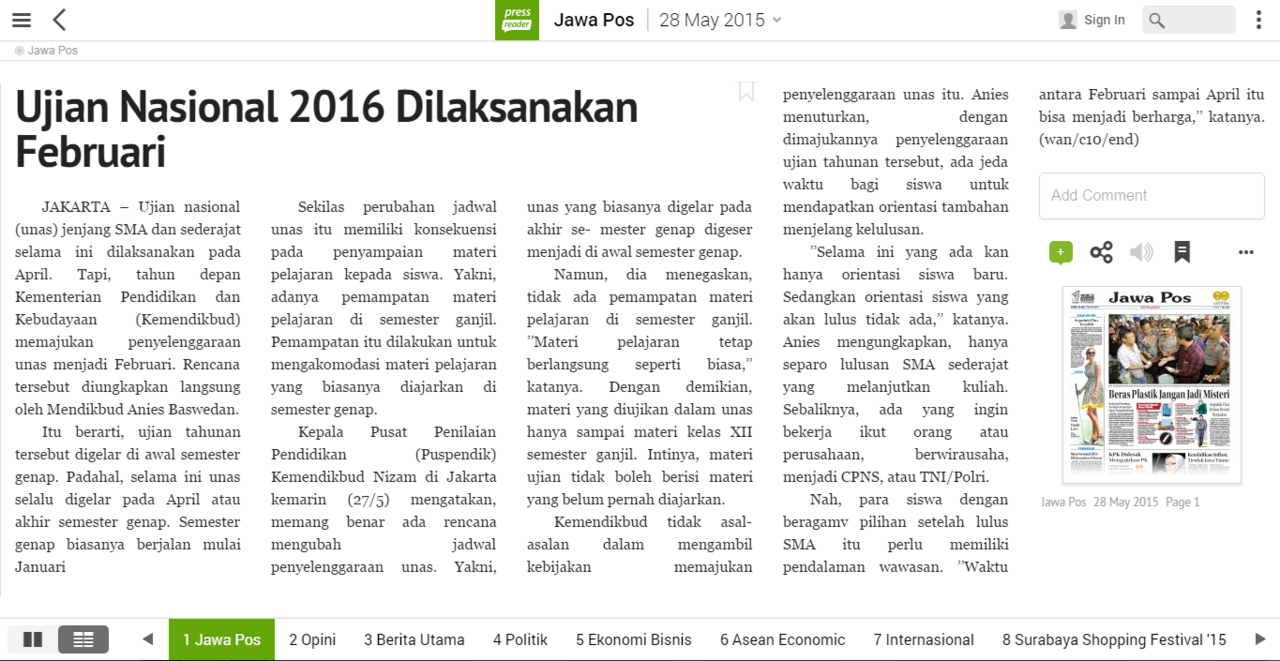 Mulai Tahun Depan, Ujian Nasional berlangsung pada Februari