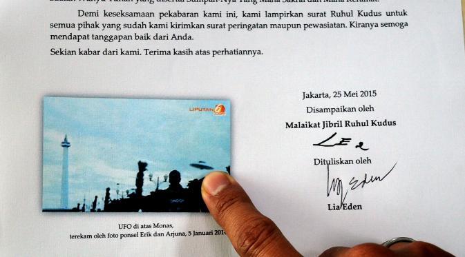 Lia Eden Kirim Surat ke Jokowi Minta Izin Daratkan UFO di Monas