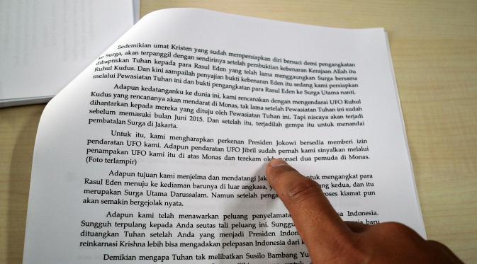 Lia Eden Kirim Surat ke Jokowi Minta Izin Daratkan UFO di Monas