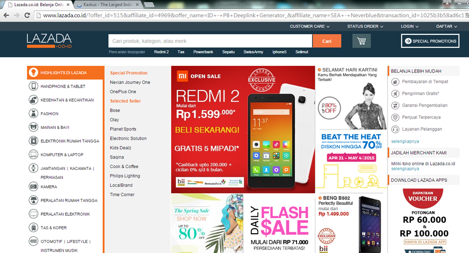 Browser ane redirect mulu nih ke website lazada :'(